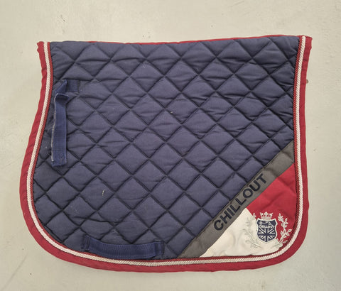 2nd Hand Chillout Saddlepad/Navy & Red/ Pony