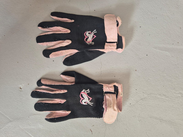 2nd Hand Gloves/ Black & Pink/ Med