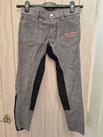2nd Hand Harrys Horse Breeches/ Grey Denim & Pink/ EU152