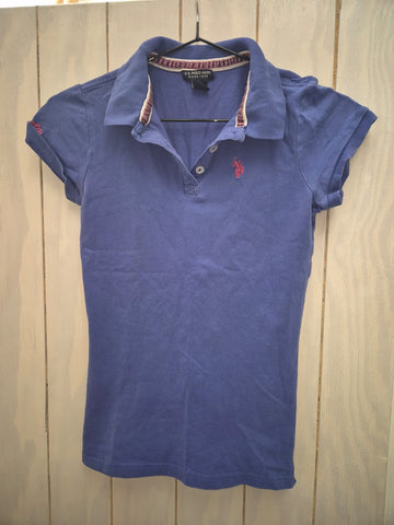 2nd Hand US Polo Shirt/ Blue & Pink/ XS
