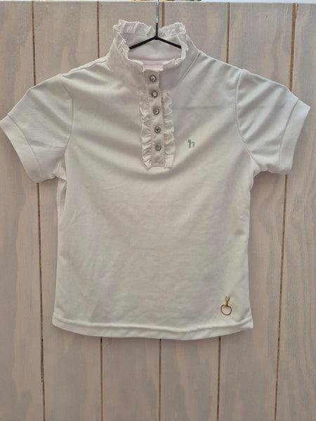 2nd Hand Kids Horze Show Shirt/ 7 - 8yrs/ White