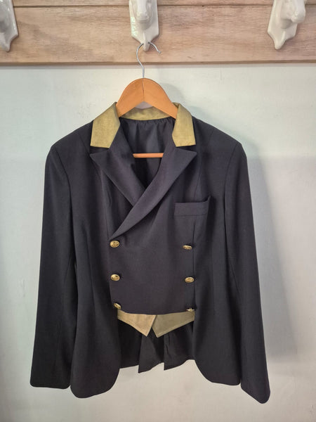 2nd Hand Dressage Short Tails Jacket/ Black & Gold/ 32/XS