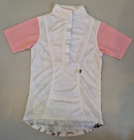 2nd Hand ESPOIR Show Shirt/Short Sleeve/XS/Pink Sleeve/Horse Print