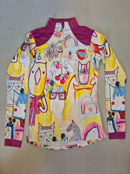 2nd Hand ESPOIR Baselayer/ Pinks & Purples Cartoon/ XS