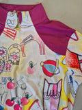 2nd Hand ESPOIR Baselayer/ Pinks & Purples Cartoon/ XS