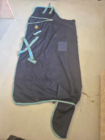 2nd Hand Rain sheet/Navy & Light Blue Trim/ 155cm