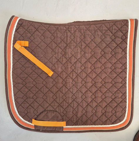 2nd Hand Dressage Saddlepad/ Brown & Orange/ Full