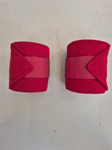2nd Hand Fleece Bandages/ Maroon/ Pair