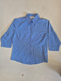 2nd Hand 3/4 Sleeve Collared Shirt/ Blue/ 34