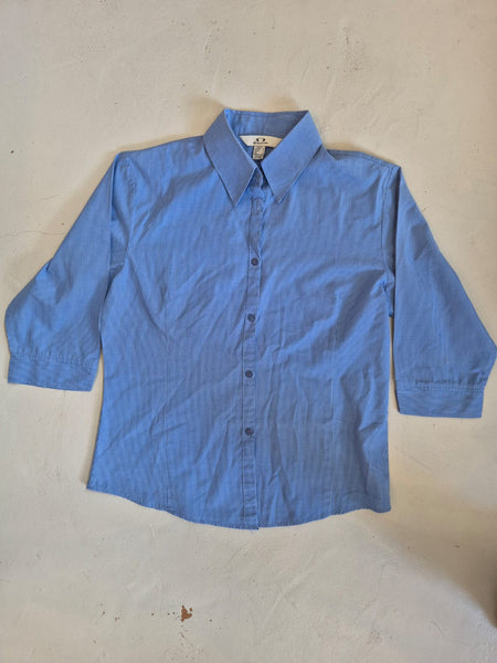 2nd Hand 3/4 Sleeve Collared Shirt/ Blue/ 34