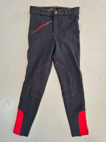 2nd Hand QHP Kids Breeches/ Red & Black/ 8yrs
