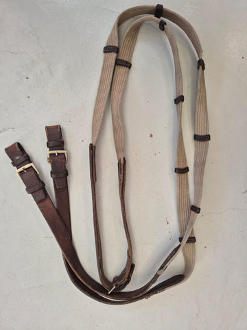 2nd Hand Webbing Cleated Reins/ Brown/ Pony