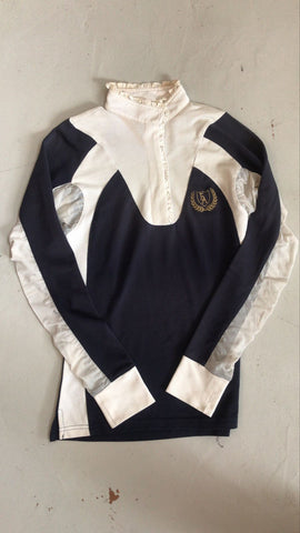 2nd Hand EA Long Sleeve Show Shirt/ Navy & White/ XSmall