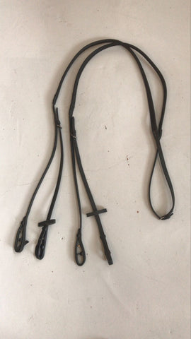 2nd Hand Rubber Split Reins/ Full/ BLK
