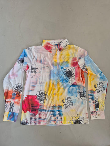 2nd Hand ESPOIR Button Down Shirt/ Colourful Horse Fun Fair/ S