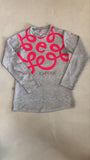 2nd Hand Espoir Long Sleeve Shirt/ Grey & Pink/ XS