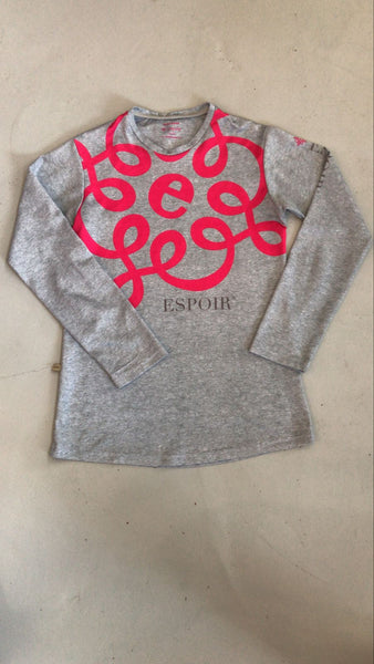 2nd Hand Espoir Long Sleeve Shirt/ Grey & Pink/ XS