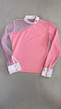2nd Hand Long Sleeve Show Shirt/ Pink & Mesh/ S