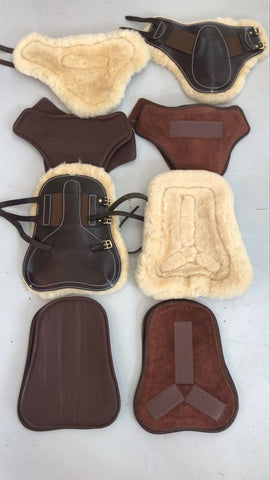 2nd Hand Tendon & Fetlock Boots with Buckles/ Brown/ Large