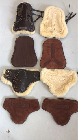 2nd Hand Tendon & Fetlock Boots with Buckles/ Brown/ Large (2)