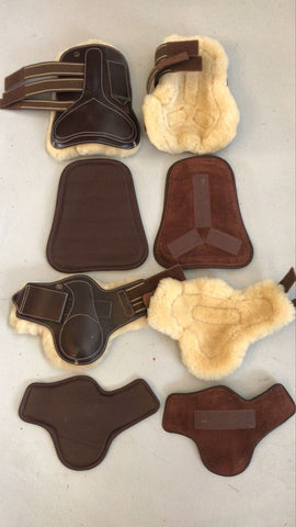 2nd Hand Tendon & Fetlock Boots with Velcro/ Brown/ Large