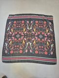 2nd Hand Espoir Scarf/ Black & Colourful Floral/ Square