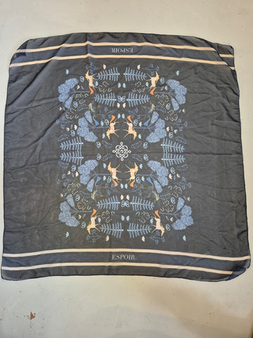 2nd Hand Espoir Scarf/ Navy Forest/ Square