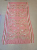 2nd Hand Espoir Scarf/ Pink & Beige Horse Print/ Large