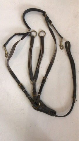 2nd Hand Elasticated Breastplate/ Brown/ Full