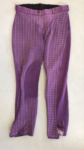 2nd Hand Equileisure Breeches/ Purple Check/ 30