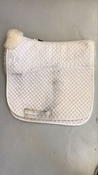 2nd Hand Dressage Sheepskin Saddlepad/ White/ Cob