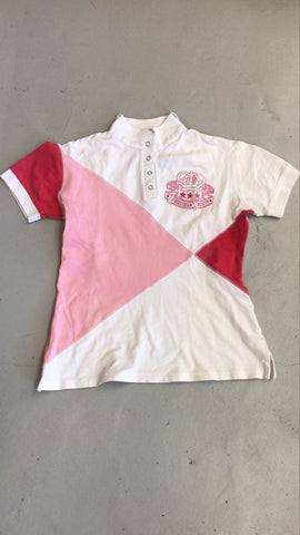 2nd Hand Harrys Horse Show Shirt/ White & Pink/ Small