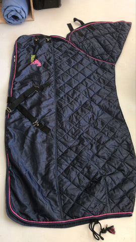 2nd Hand MASTA Stable Duvet with Neck/ Navy & Pink/ 155cm