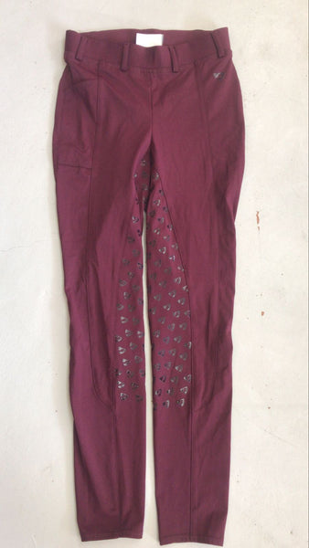 2nd Hand Shires Aubrion Silicon Tights/ Burgundy/ Small
