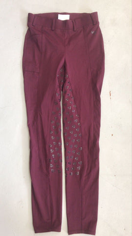 2nd Hand Shires Aubrion Silicon Tights/ Burgundy/ Small