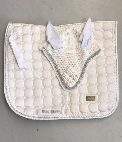 2nd Hand EquiStyle Dressage Saddlepad & Ears/ White/ Full