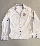 2nd Hand Long Sleeve Shirt/ White & Grey Stripe/ XS