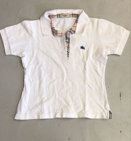 2nd Hand Burberry Polo Shirt/ White/ Med