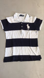 2nd Hand Ralph Lauren Polo Shirt/ Navy & White Stripe/ Med