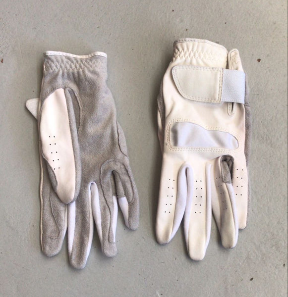 2nd Hand Fouganza Gloves/ White & Grey/ Med