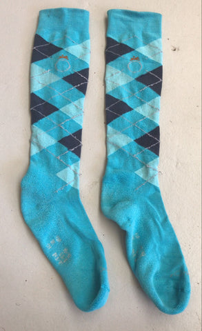 2nd Hand Fouganza Socks/ Turquoise & Navy