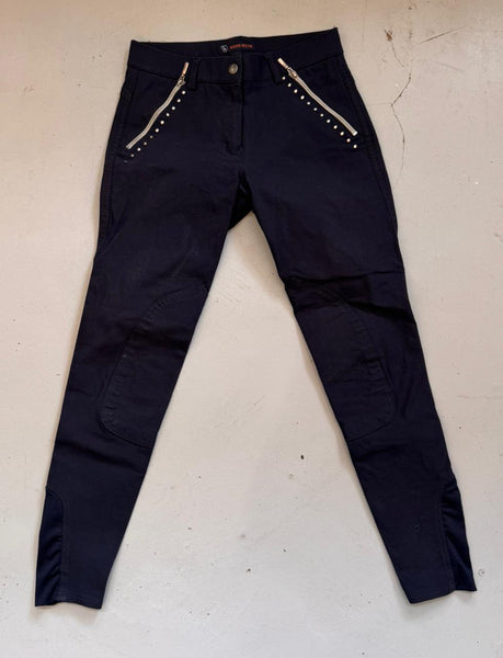 2nd Hand EA Breeches/ Navy & Stud detail/ SA32