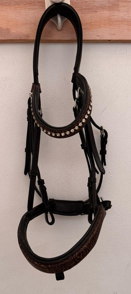 2nd Hand Africana Padded Bridle/ Black & Brown trim/ Full