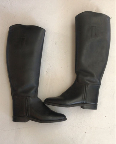2nd Hand Hawkins Long Leather Boots/ Black/ UK4 XW Calf