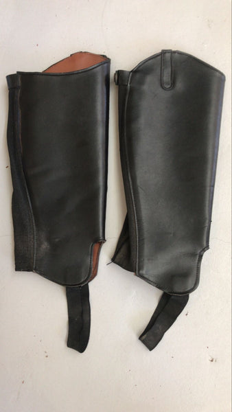 2nd Hand Leather Gaiters/ XL/ Black