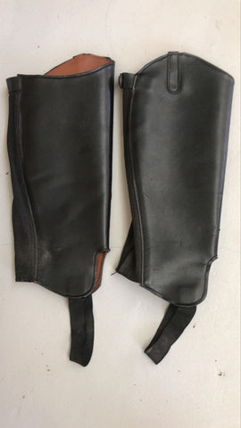 2nd Hand Leather Gaiters/ XL/ Black