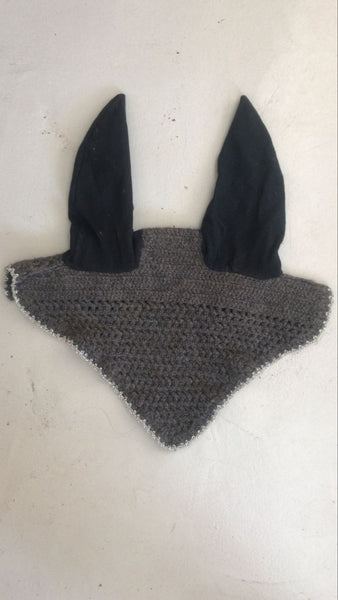 2nd Hand Ear Veil/ Grey, Silver & Black/ Cob