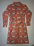 2nd Hand Espoir Button Down Dress/ Horses & Rope/ Rust / XS