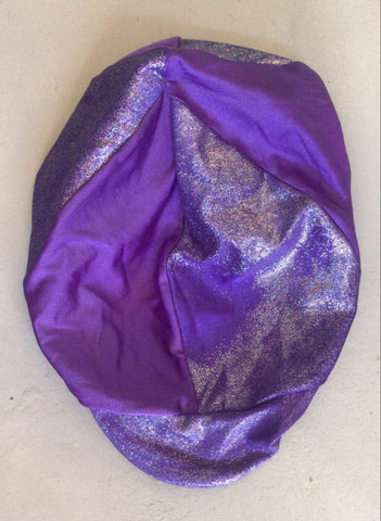 2nd Hand Helmet Cover/ Purple Glitter