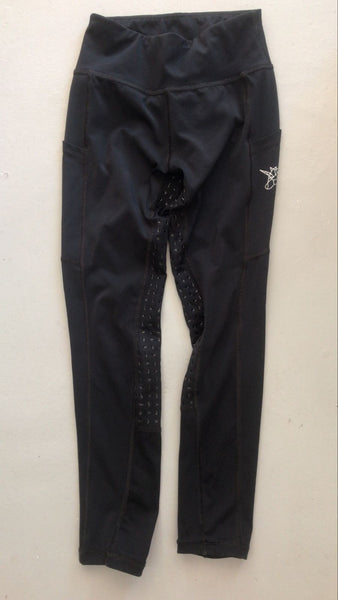 2nd Hand Mare Ware Tights/ Silicon/Black/  11 - 12yrs
